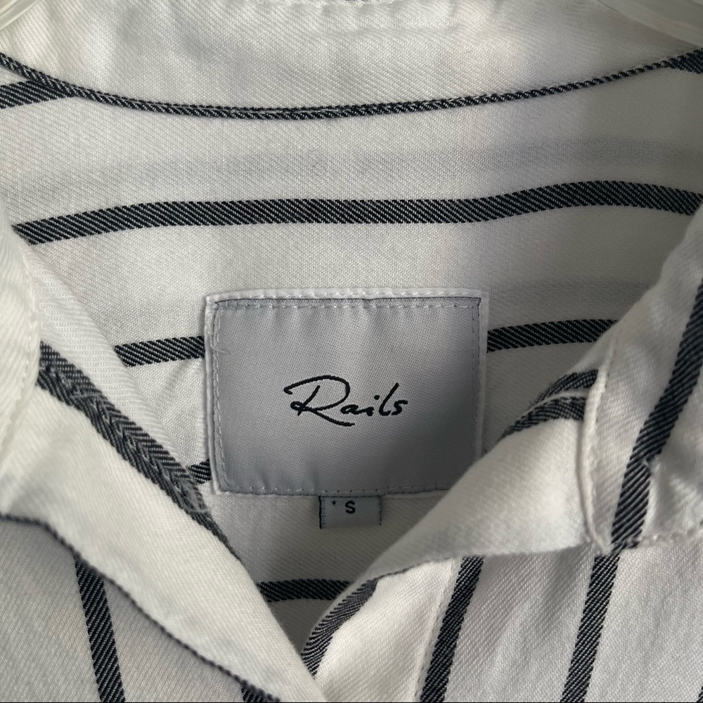 Rails Button Down Striped Tie Front Long Sleeve S… - image 4